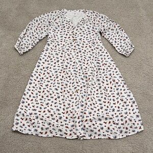 The Nines by HATCH White Floral Midi Dress